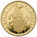 Pre-Owned 2018 UK Queen’s Beasts The Black Bull of Clarence 1/4oz Proof Design Gold Coin