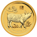Pre-Owned 2019 Australian Lunar Pig 1/20oz Gold Coin