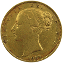Pre-Owned 1863 London Mint DN.13 Victoria Young Head Shield Full Sovereign Gold Coin