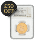Pre-Owned 2019 UK New Pence 50p Piedfort Proof Gold Coin - NGC Graded PF70 Ultra Cameo - 5878561-001