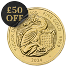 Pre-Owned 2024 UK Tudor Beasts Tudor Dragon 1oz Gold Coin