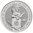Pre-Owned 2021 UK Queen's Beasts White Lion of Mortimer 1oz Platinum Coin - VAT Free