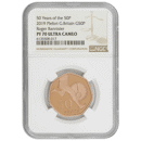 Pre-Owned 2019 UK Roger Bannister '4-Minute Mile' 50p Piedfort Proof Gold Coin - NGC Graded PF70 - 6