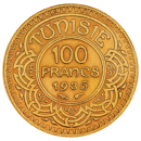 Pre-Owned 1935 Tunisia 100 Franc Gold Coin