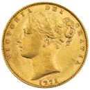 Pre-Owned 1871 London Mint DN.103 Victoria Young Head 'Shield' Full Sovereign Gold Coin