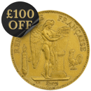 Pre-Owned 1878 French Standing Angel 100 Franc Gold Coin