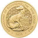 Pre-Owned 2025 UK Tudor Beasts Greyhound of Richmond 1oz Gold Coin