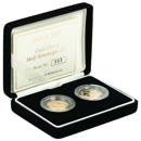 Pre-Owned 2004 and 2005 UK Half Sovereign Proof Gold 2-Coin Set - Damaged Outer Box