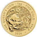 Pre-Owned 2026 UK Tudor Beasts Queen’s Lion 1oz Gold Coin