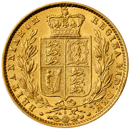 Pre-Owned 1864 London Mint DN.6 Victoria Young Head 'Shield' Full Sovereign Gold Coin