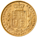 Pre-Owned 1872 London Mint DN.45 Victoria Young Head 'Shield' Full Sovereign Gold Coin