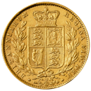 Pre-Owned 1869 London Mint DN.12 Victoria Young Head 'Shield' Full Sovereign Gold Coin