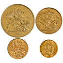 Pre-Owned 1887 UK Sovereign Gold 4-Coin Collection