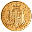 Pre-Owned 1876 London Mint DN.63 Victorian 'Shield' Half Sovereign Gold Coin