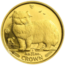 Pre-Owned 1989 Isle of Man Persian Cat 1/25oz Gold Coin