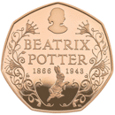 Pre-Owned 2016 UK 150th Anniversary of Beatrix Potter 50p Proof Design Gold Coin