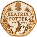 Pre-Owned 2016 UK 150th Anniversary of Beatrix Potter 50p Proof Design Gold Coin