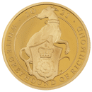 Pre-Owned 2021 UK Queen’s Beasts White Greyhound of Richmond 1oz Proof Design Gold Coin