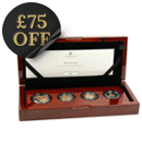 Pre-Owned 2021 UK Double, Full, Half, and Quarter Sovereign Proof Gold 4-Coin Collection - Damaged Outer Box