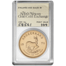 Pre-Owned 1976 South African Krugerrand 1oz Proof Gold Coin - SAGCE Graded 104 - Certificate 58561