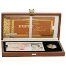 Pre-Owned 1997 Golden Wedding Anniversary Proof Gold Crown and Fifty-Pound Note Set