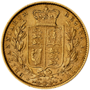 Pre-Owned 1863 London Mint DN.12 Victoria Young Head Shield Full Sovereign Gold Coin