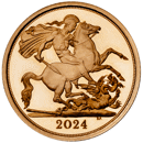 Pre-Owned 2024 UK Half Sovereign Proof Design Gold Coin
