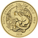 Pre-Owned 2026 UK Tudor Beasts Royal Dragon 1oz Gold Coin