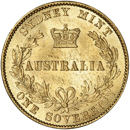 Pre-Owned 1866 Australian Victoria Full Sovereign Gold Coin