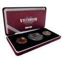 Pre-Owned 1901-2001 UK Victorian Centenary £5 Silver and Full Sovereign Gold 3-Coin Collection