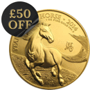 Pre-Owned 2014 UK Lunar Horse 1oz Gold Coin