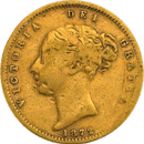 Pre-Owned 1872 London Mint Victorian 'Shield' Half Sovereign Gold Coin