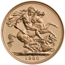 Pre-Owned 1980 UK Full Sovereign Proof Design Gold Coin