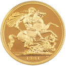 Pre-Owned 1981 UK Elizabeth II Full Sovereign Proof Design Gold Coin