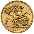 Pre-Owned 1937 George VI Proof Design Full Sovereign Gold Coin