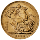 Pre-Owned 1918 India Mint George V Full Sovereign Gold Coin