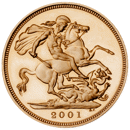 Pre-Owned 2001 UK Proof Design Full Sovereign Gold Coin