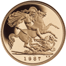 Pre-Owned 1987 UK Proof Design Half Sovereign Gold Coin