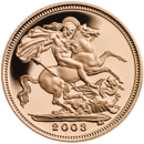 Pre-Owned 2003 UK Half Sovereign Proof Design Gold Coin