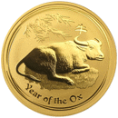 Pre-Owned 2009 Australian Lunar Ox 1oz Gold Coin