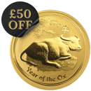 Pre-Owned 2009 Australian Lunar Ox 1oz Gold Coin
