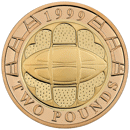 Pre-Owned 1999 UK Rugby World Cup Gold £2 Coin