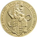 Pre-Owned 2016 UK Queen's Beasts The Lion 1/4oz Gold Coin