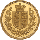 Pre-Owned 2002 UK Proof Design Double Sovereign Gold Coin