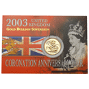Pre-Owned 2003 UK Full Sovereign Gold Coin - Carded
