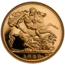 Pre-Owned 1980 UK Half Sovereign Proof Design Gold Coin