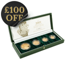 Pre-Owned 2005 UK Sovereign Proof Gold 4-Coin Collection