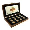 Pre-Owned UK Three Monarchs Sovereign Mintmark Gold 12-Coin Set