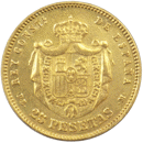 Pre-Owned Spanish 25 Pesetas Gold Coin - Mixed Dates