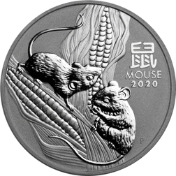 Pre-Owned 2020 Australian Lunar Mouse 1oz Silver Coin - VAT Free